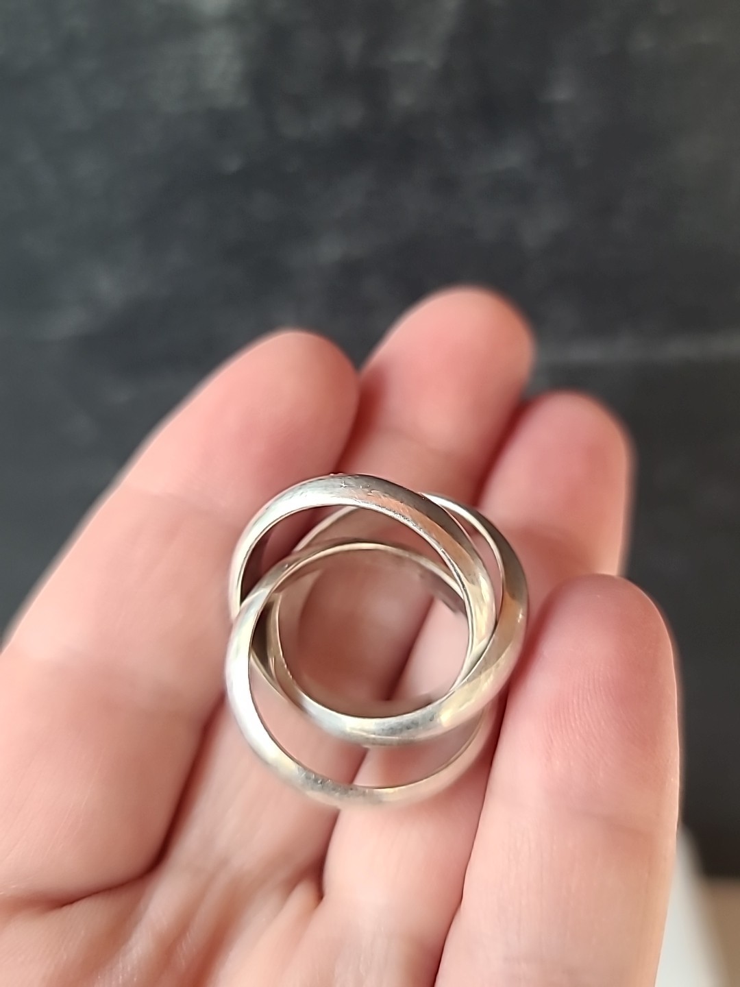 925 Sterling Silver Chunky Interlocking Ring, Siz… - image 4