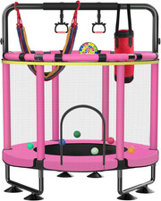 Trampoline for Kids, Upgrade Full Anti-Rust 440Lbs Indoor Outdoor Toddler Trampo