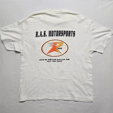Vintage R.A.S. Motorsports Shirt Automotive Detailing Graphic White XL Tee