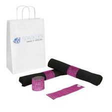 200 Fuchsia Rhinestone Napkin Rings - 8 Row Reusable Fasteners