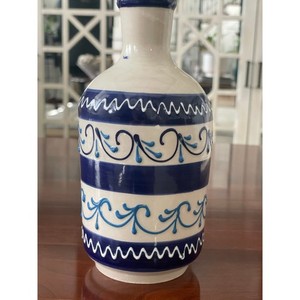 Blue & Cream Stoneware Oil Cruet – Made in Spain
