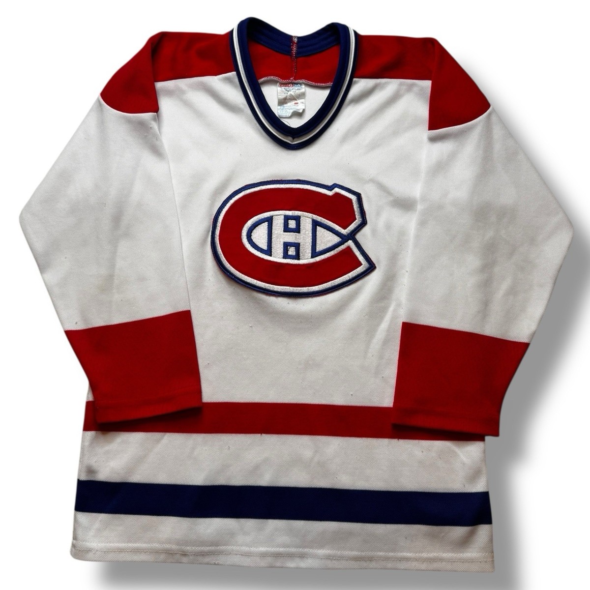 Vintage 90s CCM White Montreal Canadiens Hockey Jersey Youth Size