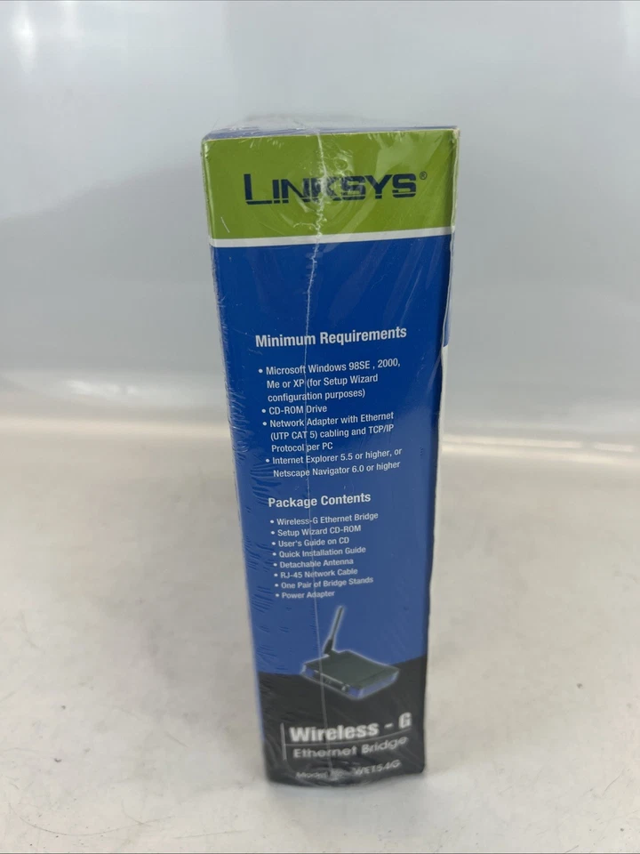 Linksys WET54G 2.4GHz 802.11g Wireless G Ethernet BRIDGE 54 Mbps- New Sealed - Image 3 of 4