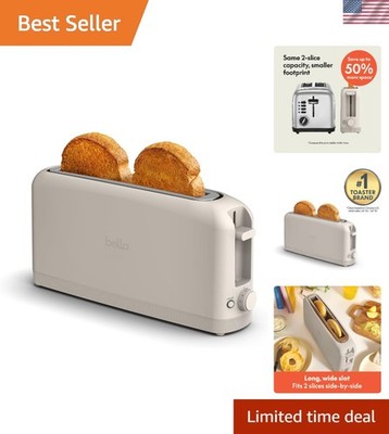 2 Slice Slim Toaster, Fits-anywhere Kitchenware, 6 Setting Shade Control with...