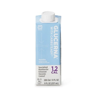 Glucerna W/ Carbsteady 1.2 Cal Nutrition Drink Vanilla 8oz Carton Ready to Use 1