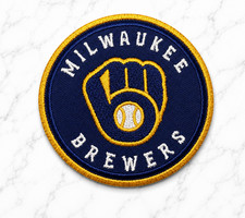 MILAWAUKEE BREWERS EMBROIDERED IRON ON PATCH 3" ROUND FREE SHIPPING