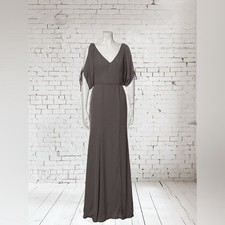 Vera Wang WHITE Gray Gown With Open Sleeves