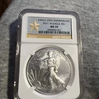 2011 W (BURNISHED) AMERICAN SILVER EAGLE  NGC MS70 EARLY RELEASES