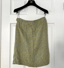 VTG Christian Dior Tweed Skirt Wool, Silk Viscose Blend Made in France size 14
