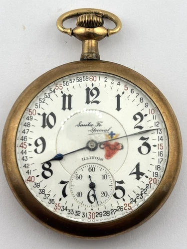 Illinois Santa Fe Special Antique Pocket Watch  21J   16s   2971886 DOESN'T WORK