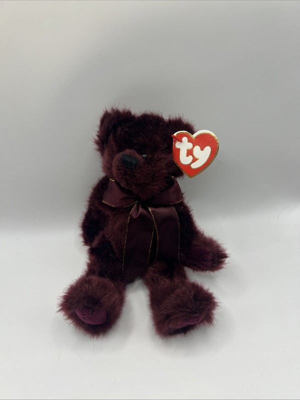 Ty Attic Treasures Collection Beargundy 1993 Jointed Bear with Original Tag