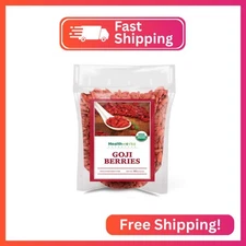 Healthworks Organic Dried Goji Berries - 16oz /1lb - 1 Pack - Vegan and Non-GMO 