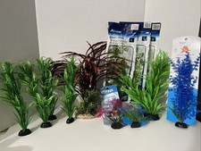 Gros lot de 12 plantes aquarium plastique décorations aquarium vert rouge bleu neuf