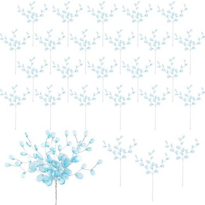 25pcs Acrylic Crystal Flower Branches Artifial Bead Drop Bouquets Glitter Flo...