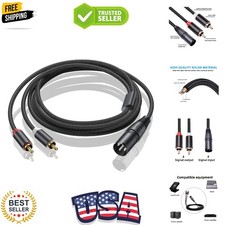 3FT Dual RCA to XLR Male Y Splitter Patch Cable, Unbalanced 2 RCA/Phono Plug ...