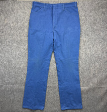 True Vintage 1970s Dickies Chino Work Pants Navy Blue Talon Zipper Men's 36 x 33