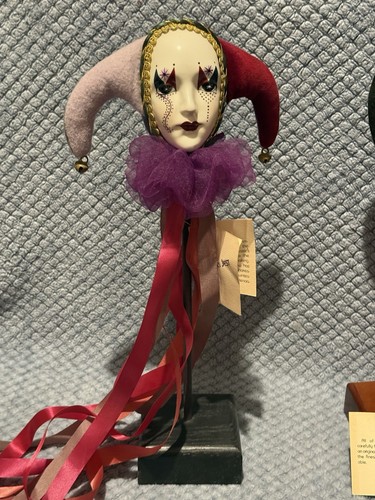 RARE !! 4 Hand Painted Jester Dolls , With Tags. 2 Signed - Picture 16 of 24