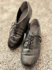 Capezio Tele Tone Black Lace Up Tap Shoe Size 6 Original Pre Owned