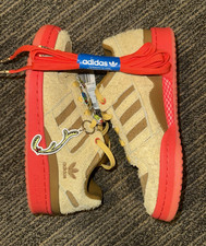 adidas Forum Low CL J THE Grinch Men's Tan Red Suede Sneakers