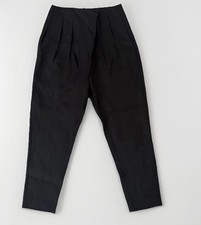 AYR The Tourist 100 Linen Black Pleated Minimalist Resort Side Button 0