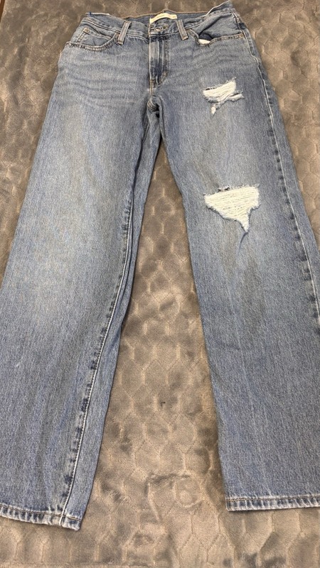 Levi’s ‘94 Baggy Jeans Denim Women’s Grunge Light Wash Distressed Size 26