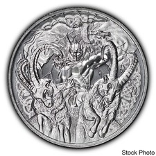2022 Niue $2 Norse God Thor 1 oz .999 Fine Silver BU Coin