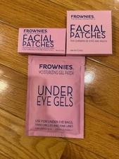 Lot of 3 Frownies Under Eye Gels & Facial Patches New, Sealed