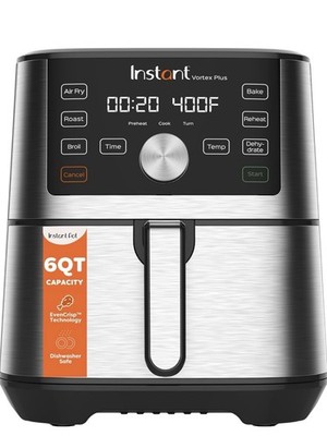 Instant Pot Vortex Plus 6 Qt Air Fryer 1500W 6 Programs Stainless/Black