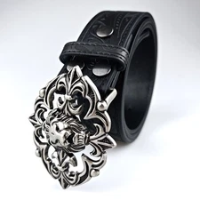 Western Belt Handmade Strap Men's Full Grain Leather Buckle Cowboy Rodeo Belt