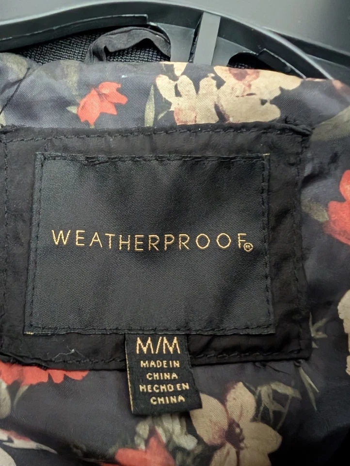 Weatherproof Quilted Jacket Women's Size M Black Full Zip Hooded Coat - Image 2 of 4