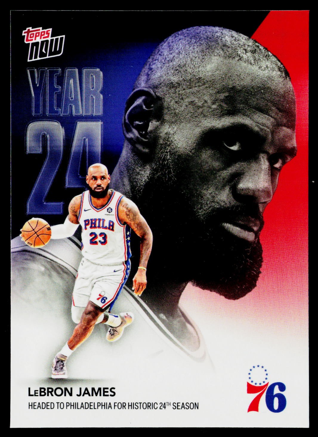 Lebron James 2026 Topps Now #OS-3 Year 24 Philadelphia 76ers Sixers