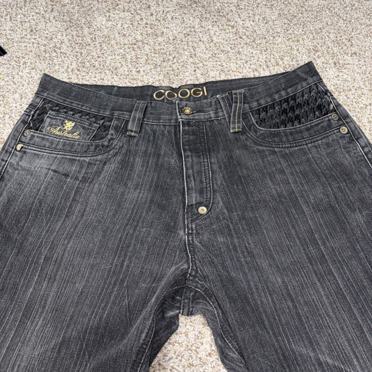 Vintage Coogi Jeans Men's 38x34 Denim Baggy Embroidered Hip Hop
