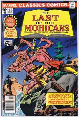 MARVEL CLASSICS COMIC # 13 US Comic 1976 LAST OF THE MOHICANS - VERY HI-GRADE