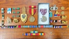 Vintage Lot Military Ribbons Medals NS Meyer Rank Insignia World War II Cold War