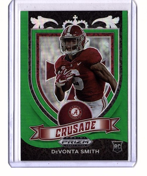 DeVonta Smith RC 2021 Panini Prizm Draft Picks Crusade Green Prizm