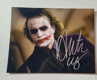 Joker HEATH LEDGER Autographed 8.5x11 Photo with COA