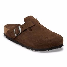 Birkenstock Unisex Boston Soft Footbed Suede Leather Sandals Clogs - Carafe