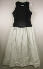 Fashion Nova Womens Office Tweed Poplin Contrast Maxi Dress Size M Black/White