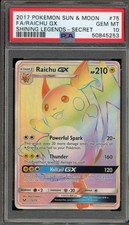 Pokemon Raichu GX Shining Legends 75/73 Secret Rare PSA 10 Gem Mint