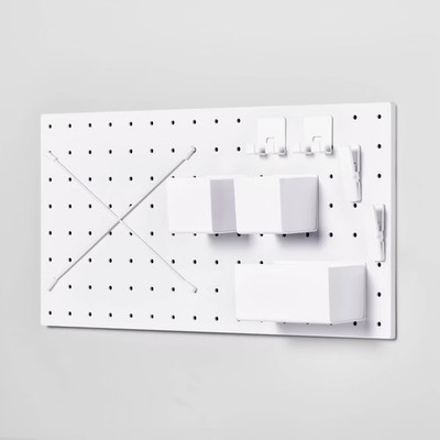 13'' x 26'' Pegboard Set White - Brightroom