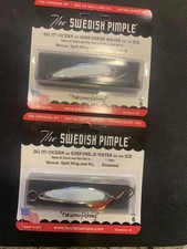 Lot Of 2 SWEDISH PIMPLE LURE SIZE 6 GLO NICKEL GLOW