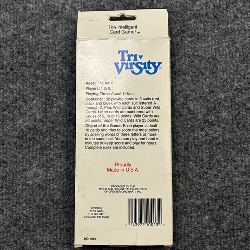 Tri Virsity Card Game Vintage Rummy Style Learning Strategy Word Language Family - Picture 5 of 10