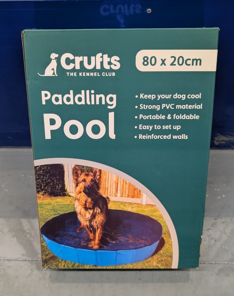 Pet Paddling Pool Portable Medium Folding PVC Dog Puppy Bath Tub 80cm x 20cm