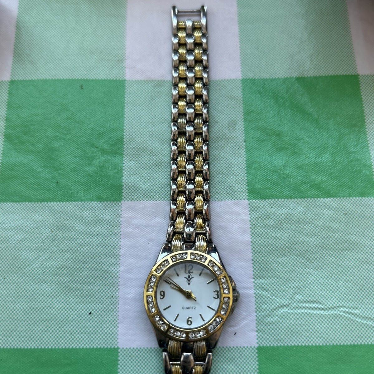 Accutime Gold And Silver Tone Rhinestone Bezel Women display picture 1