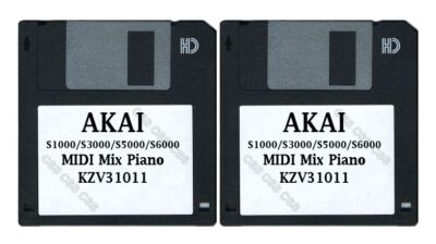 Akai S1000 / S5000 Set of Two Floppy Disks MIDI Mix Piano KZV31011