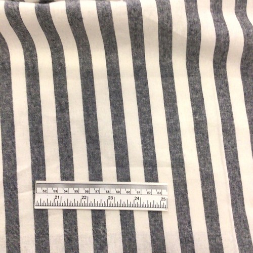 2mts Linen/cotton Stripe 13mm Indigo Navy for garments tops pants 115 Cm Wide