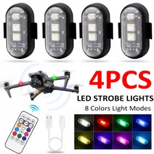 4Pcs Wireless LED Strobe Light RGB 8 Colors Rechargeable Flashing Warning Lights