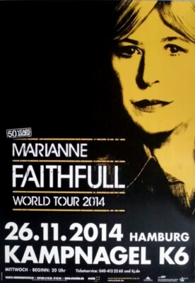 MARIANNE FAITHFULL - 2014 - In Concert - World Tour - Poster - Hamburg