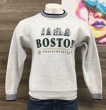 Vintage 90  s Boston Massachusetts Crewneck Fleece Sweatshirt Size M USA