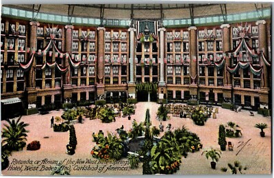 Rotunda Atrium New West Baden Springs Hotel West Baden IN Vintage Postcard C43